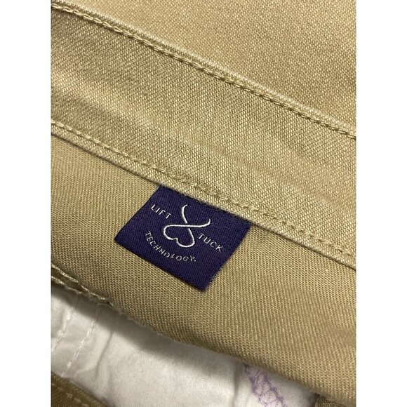 NYDJ Women's Tan Cropped Capris Rhinestone Detail Pants Size 10 - Picture 10 of 12